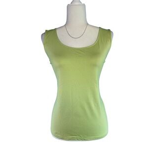 Charter Club Lime Green Sleeveless Stretch Top with Scoop Neck Size XL